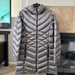 Calvin Klein Women's Silver Puffer Coat